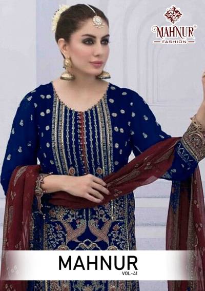 MAHNUR VOL-41 BY MAHNUR EMBROIDERY SALWAR KAMEEZ WHOLESALER IN INDIA